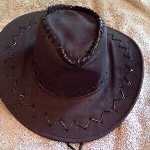 Women's Black Suede Cowboy Hat